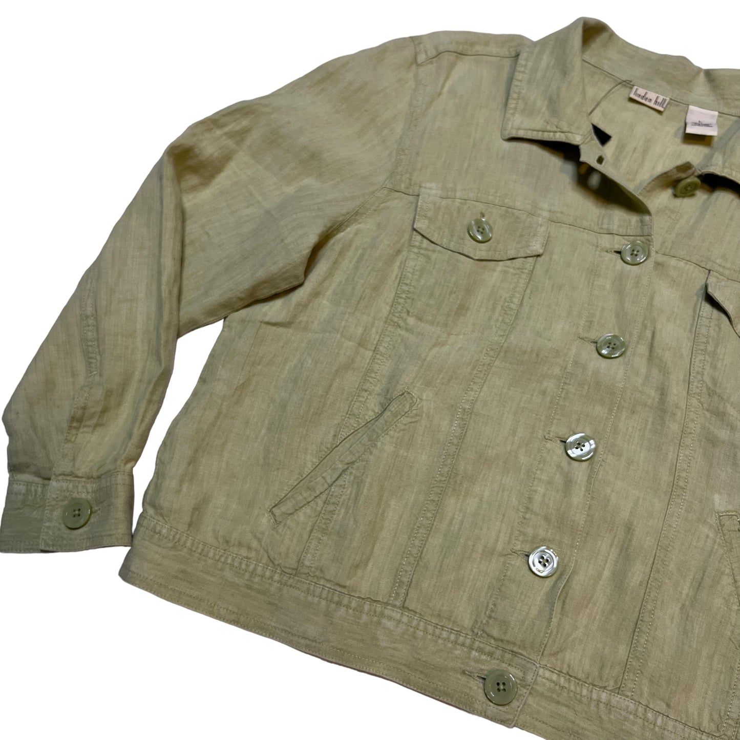 Green Linen Button Up (L)