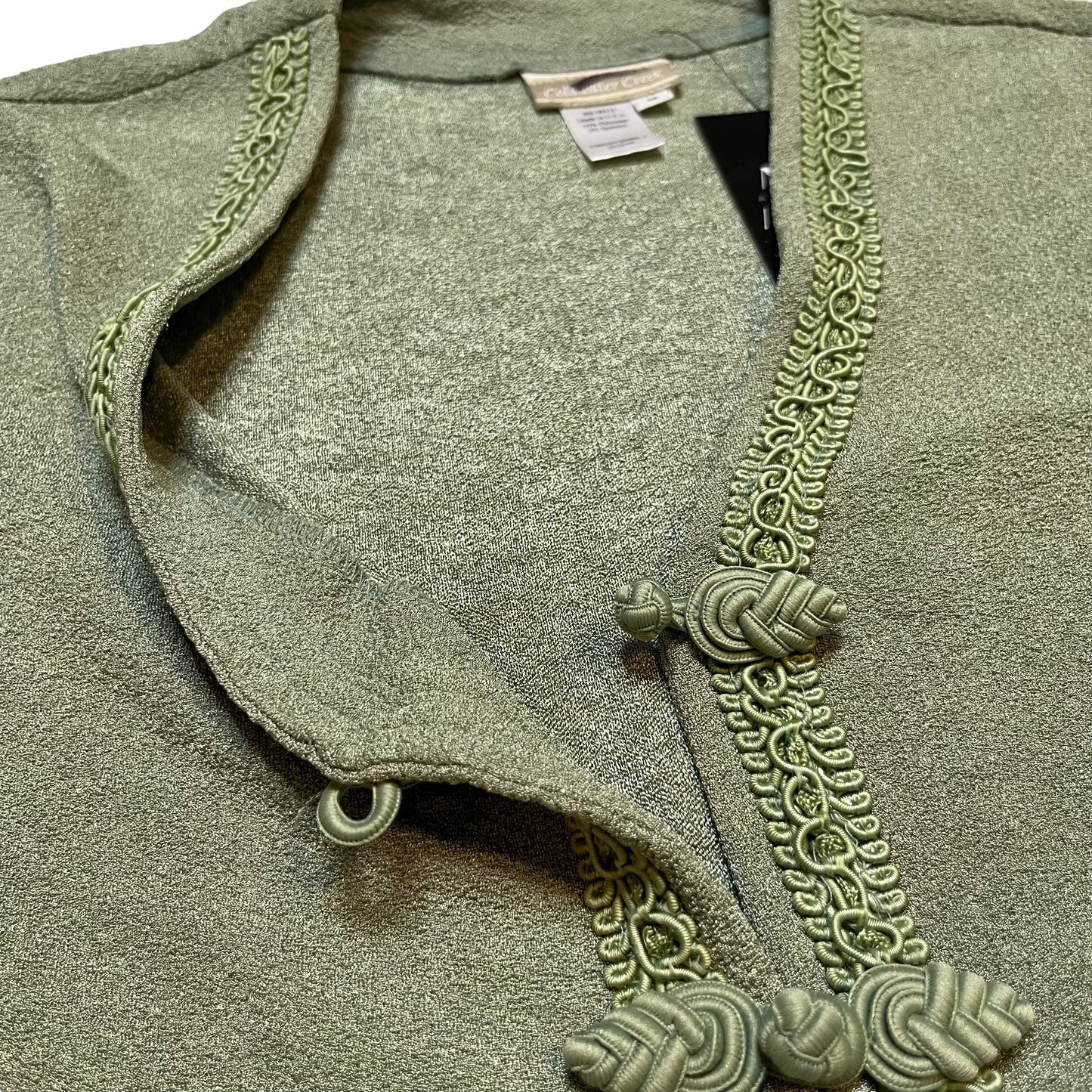 Vintage Sage Embellished Cardigan (M)