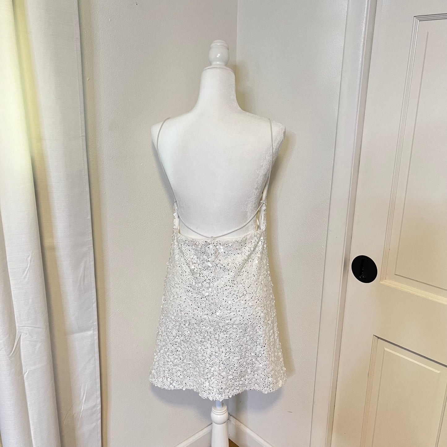 White Sequin Mini Dress (M)