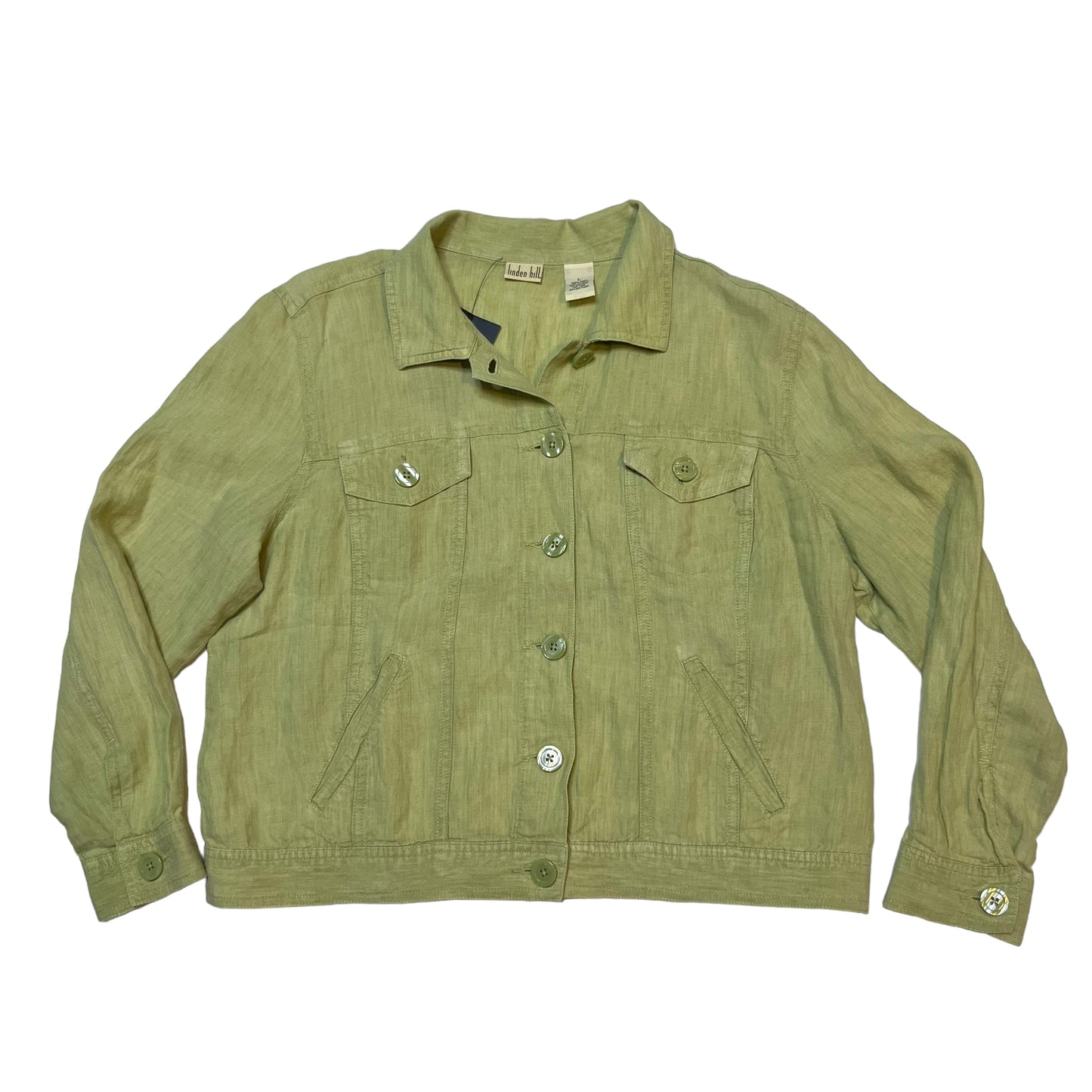 Green Linen Button Up (L)