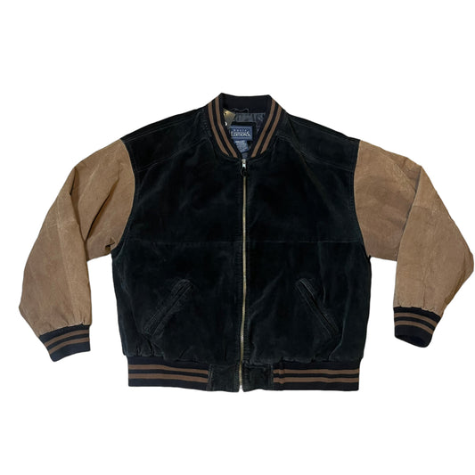 1990s Leather & Suede Bomber Jacket (XL)