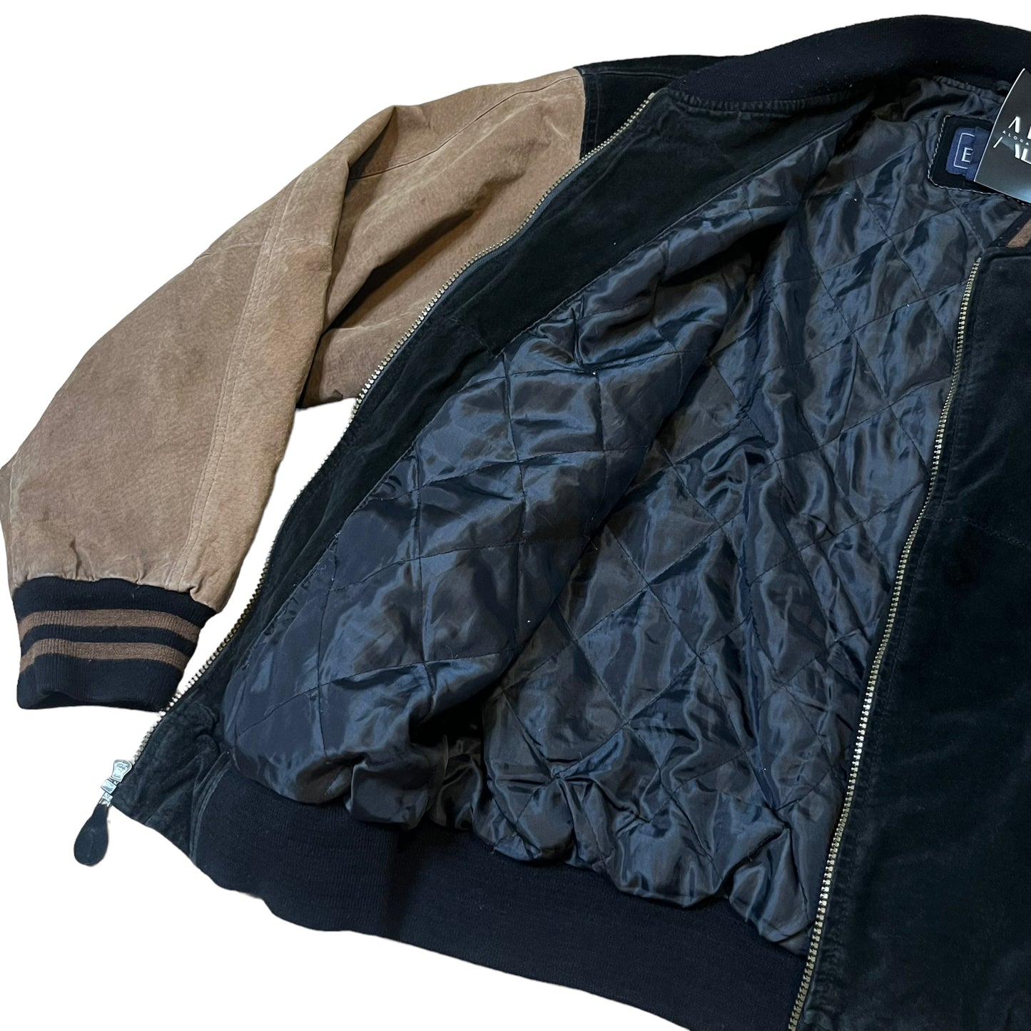 1990s Leather & Suede Bomber Jacket (XL)