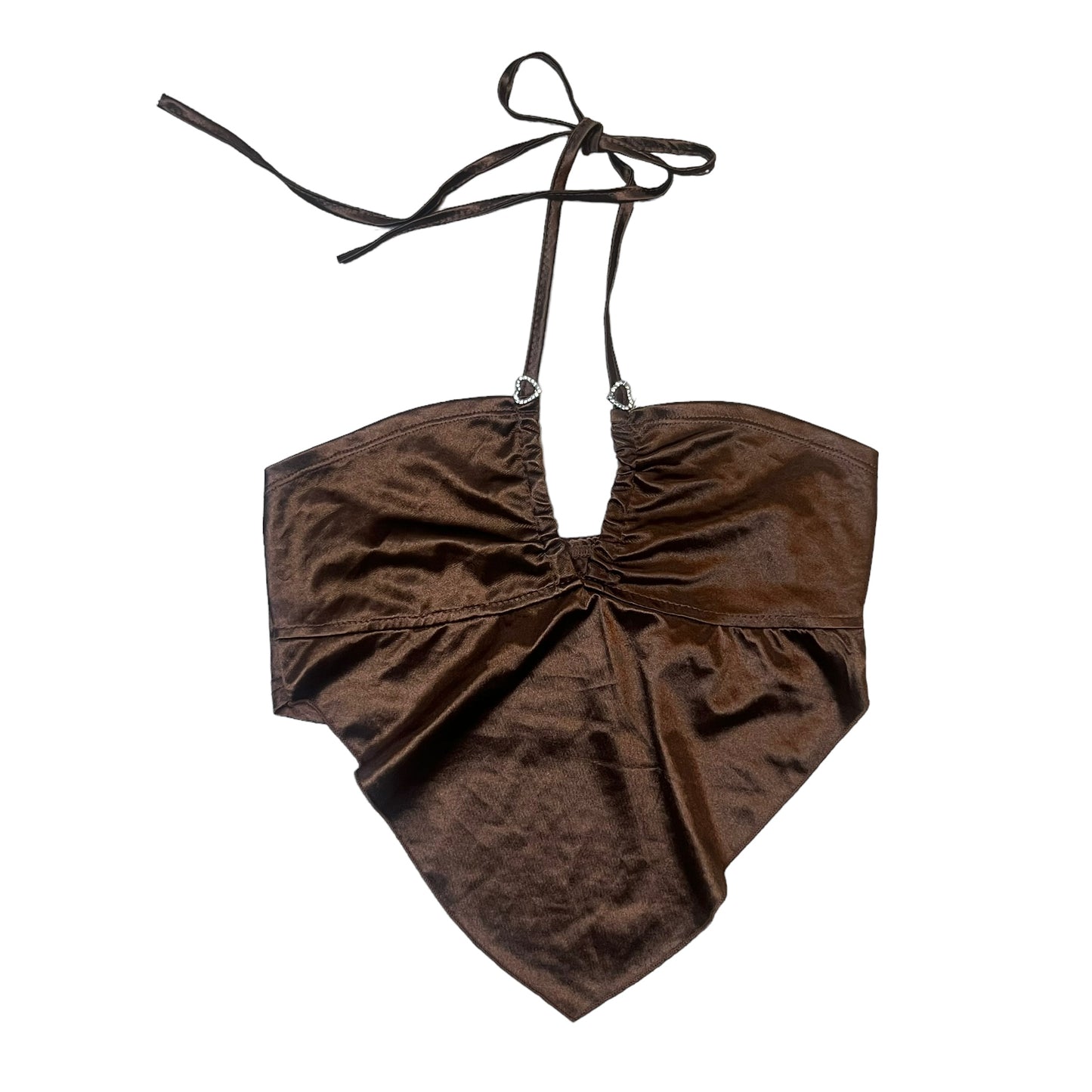 Brown Satin Scarf-Like Tank (S)