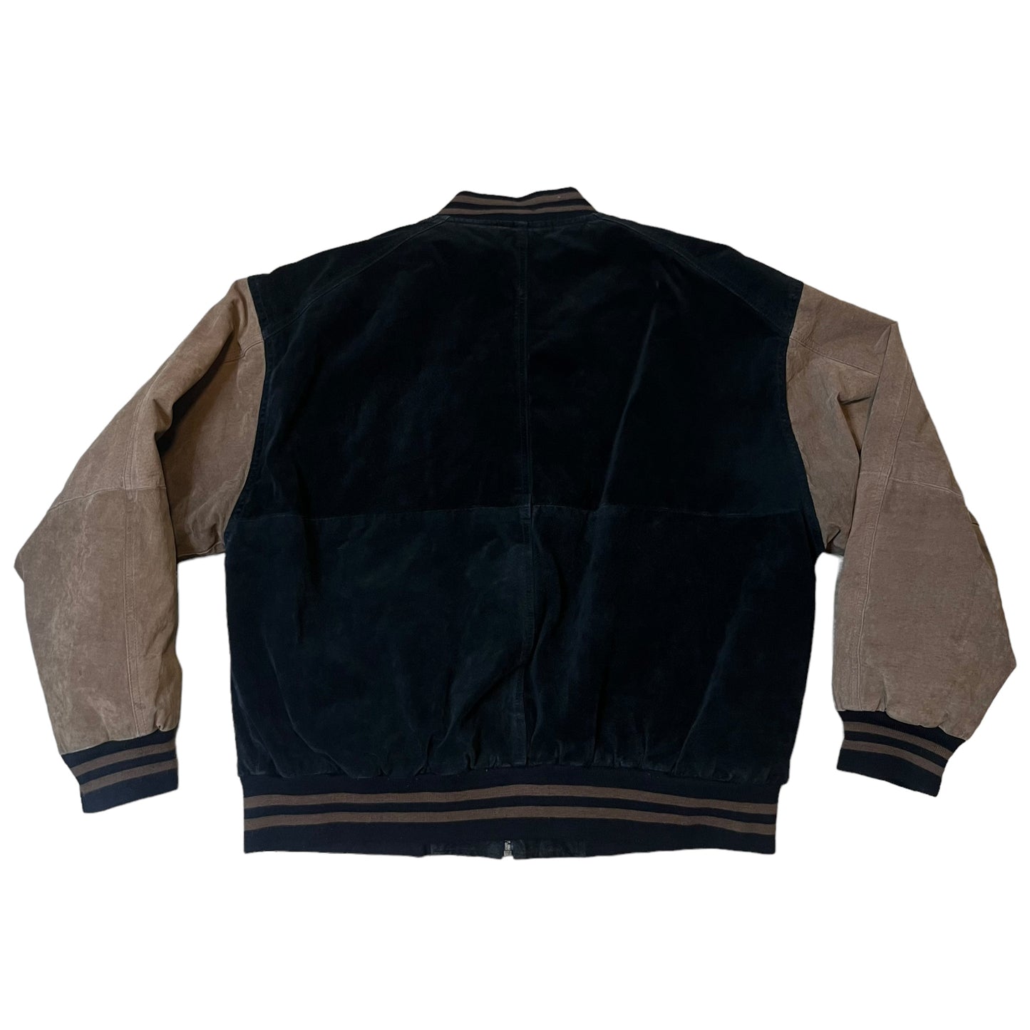 1990s Leather & Suede Bomber Jacket (XL)