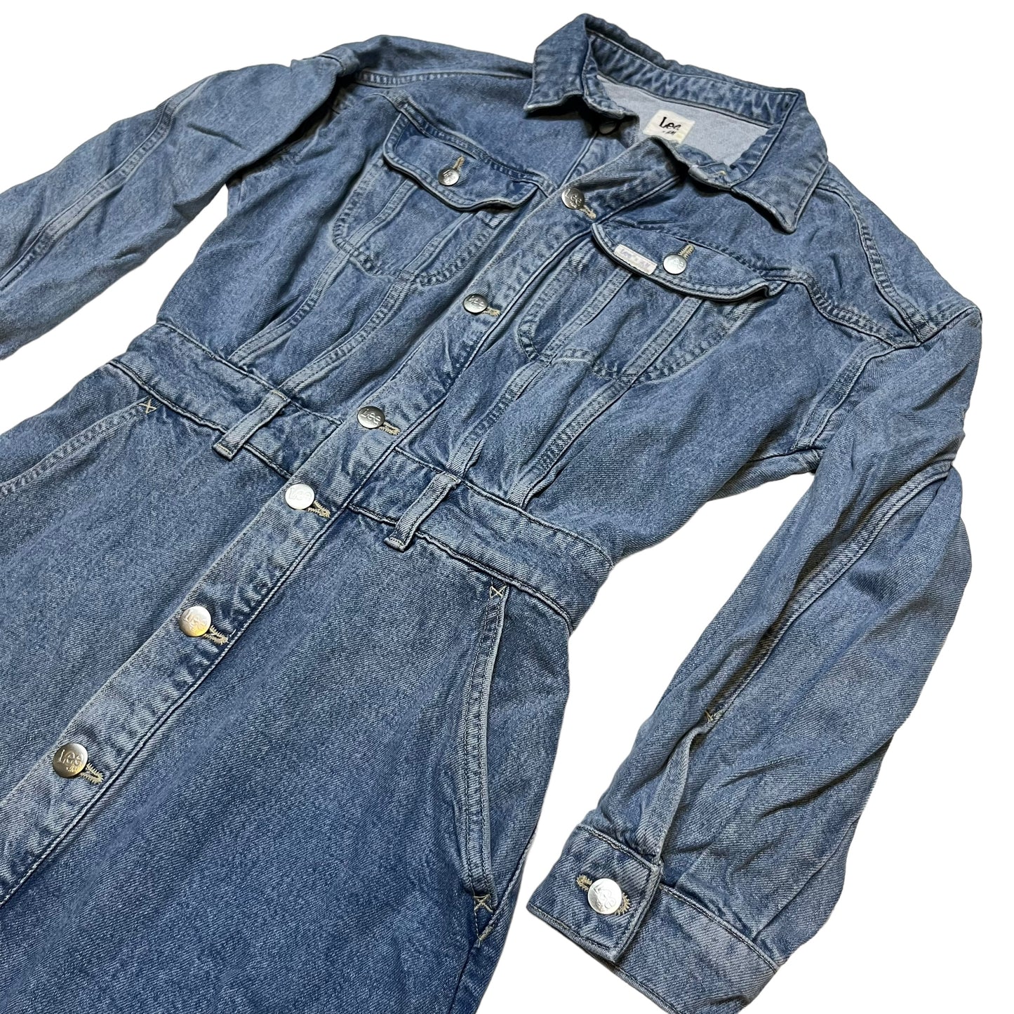 Long Sleeve Jean Mini Dress (XS)