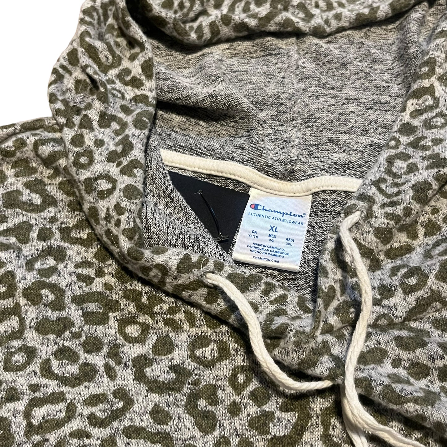 Leopard Green Soft Crop Pullover (XL)