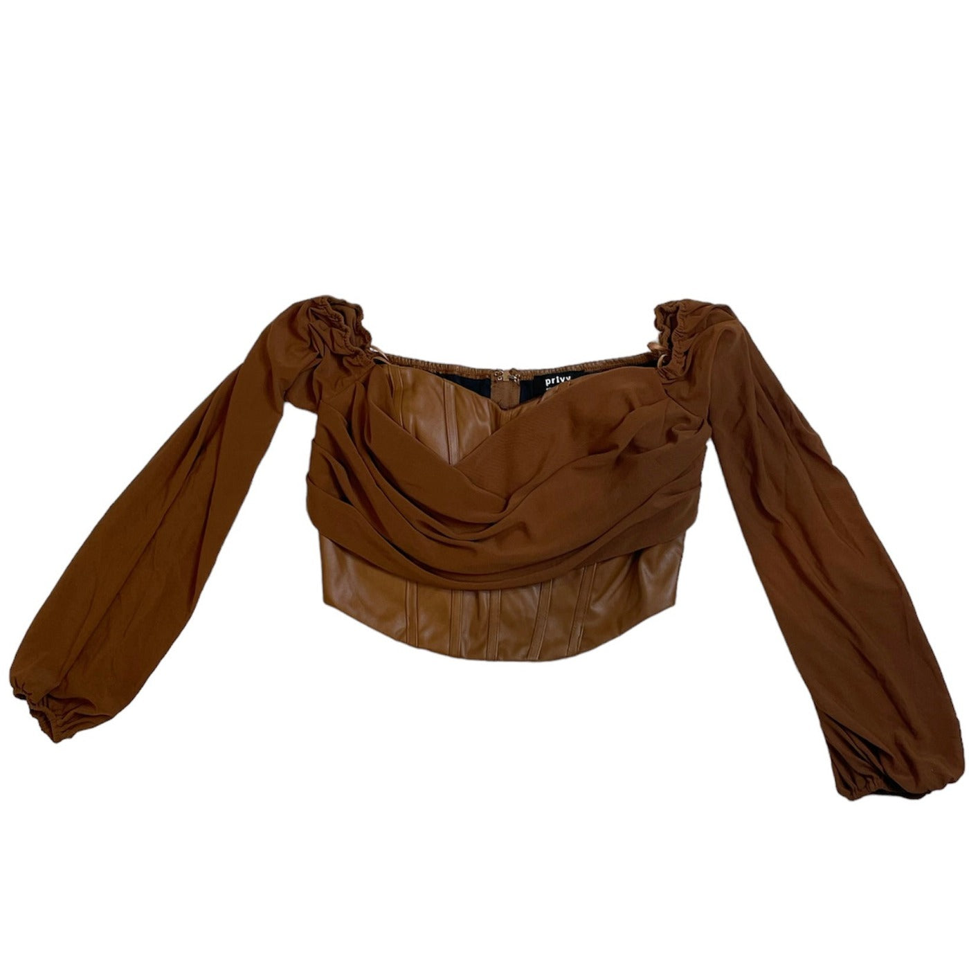 Faux Leather Blouse (S)