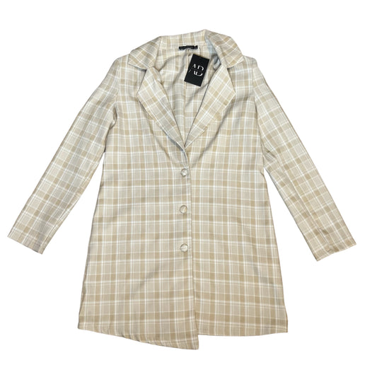 Tan and White Checkered Blazer  (XS/S)