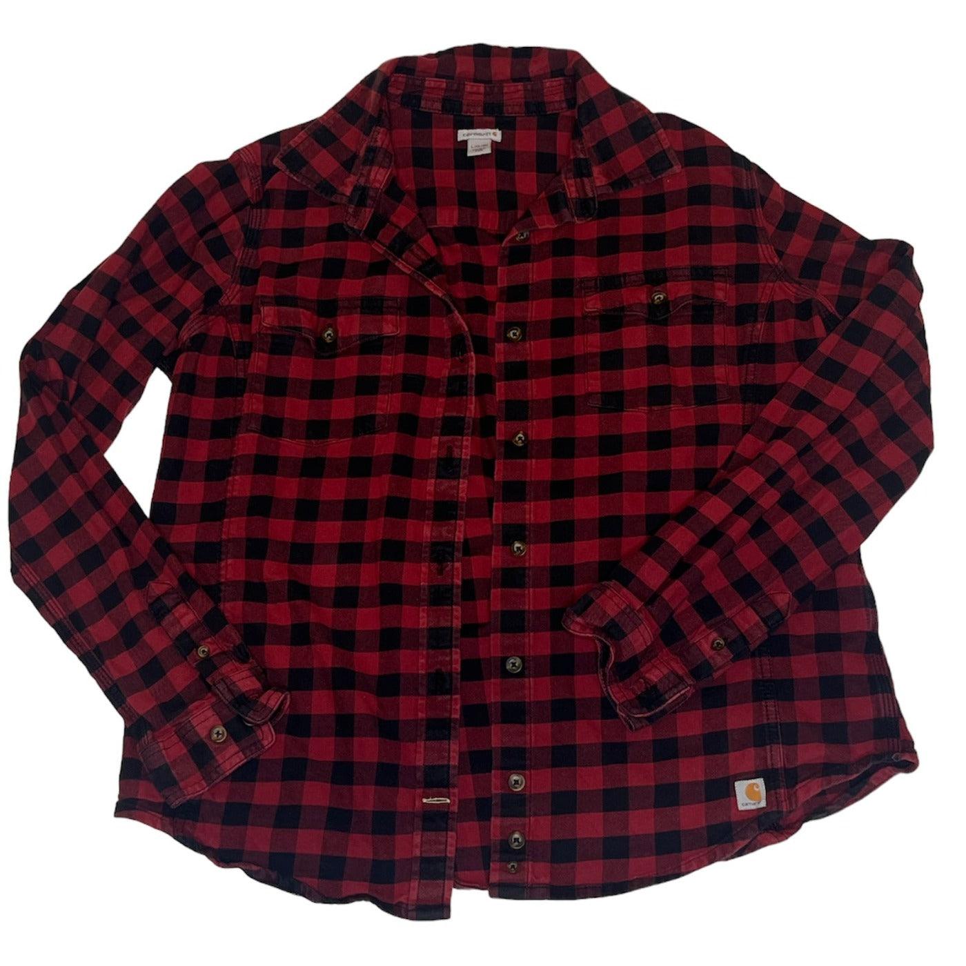 Kids Carhartt Red and Black Flannel - 12/14 Y