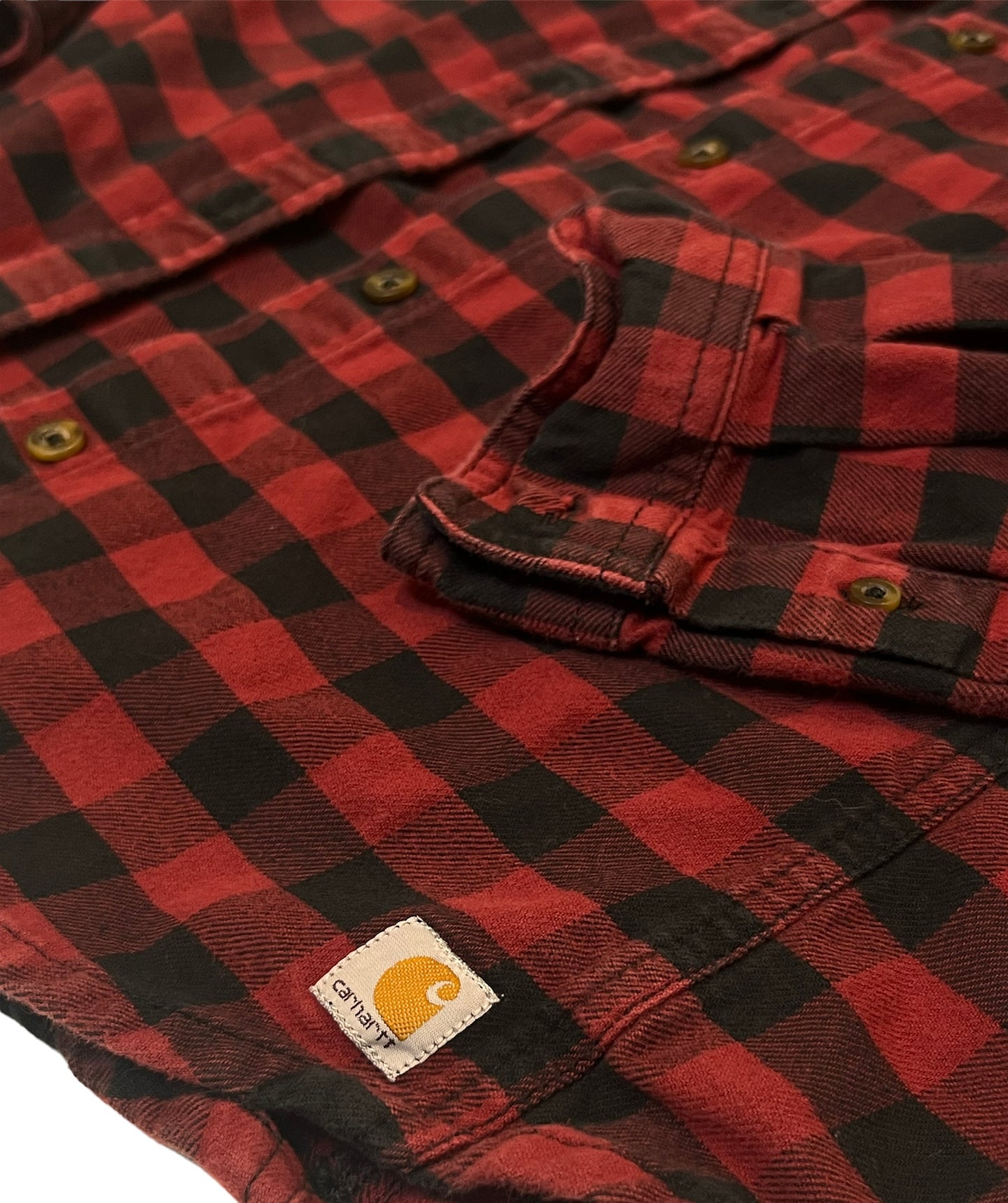 Kids Carhartt Red and Black Flannel - 12/14 Y