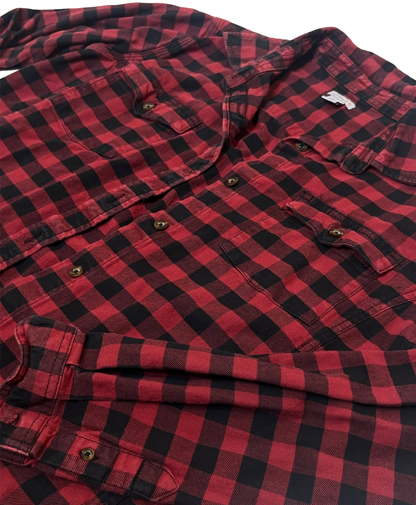 Kids Carhartt Red and Black Flannel - 12/14 Y