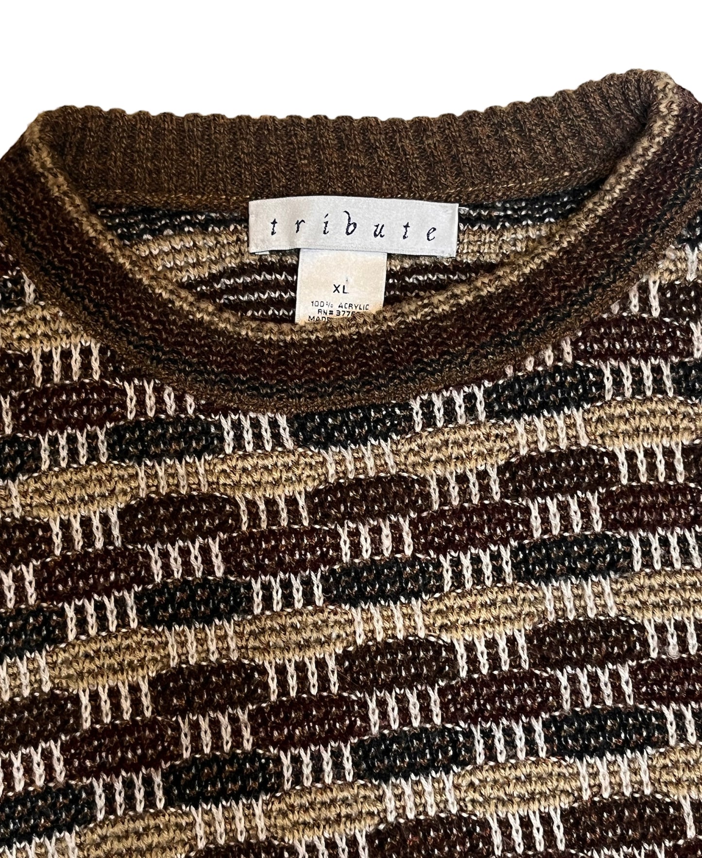 Tribute Vintage Brown Acrylic Sweater